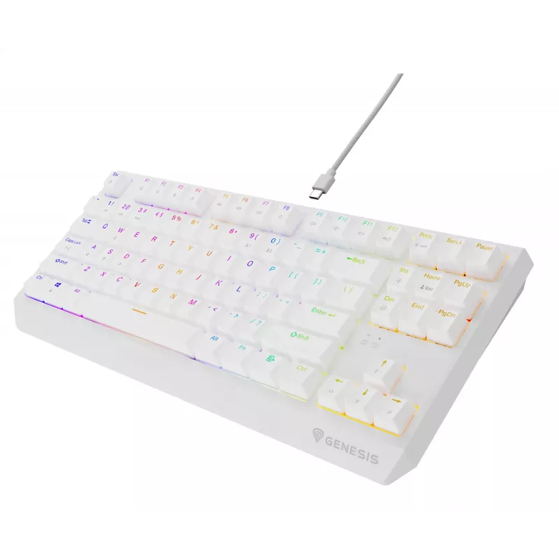 GENESIS Thor 230 TKL tastatūra Spēļu USB QWERTY US English Balta