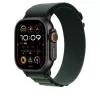 Siksniņa Apple 49mm Dark zaļa Alpine Loop Small ar melnu titāna apdari