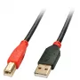 Lindy 15m USB 2.0 Type A–B aktīvais kabelis, 15 m, USB A, USB B, USB 2.0, vīrišķais/vīrišķais, melns, sarkans