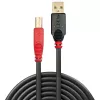 Lindy 15m USB 2.0 Type A–B aktīvais kabelis, 15 m, USB A, USB B, USB 2.0, vīrišķais/vīrišķais, melns, sarkans