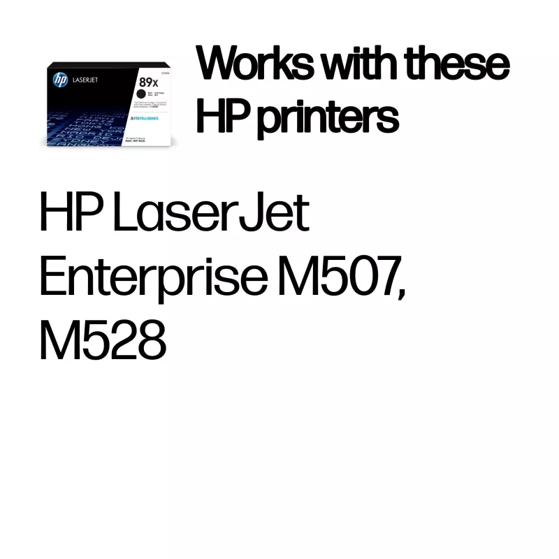 HP 89X augstas ražības melna oriģinālā LaserJet tonera kasetne, 10000 lapu, Melna, 1 gab.