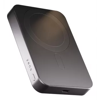 ZENS Powerbank plāns Qi2 Al 10000mAh Melns