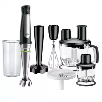 Braun MQ 7087X 1.2 L Iegremdējamais blenderis 1000 W Melns, Nerūsējošais tērauds