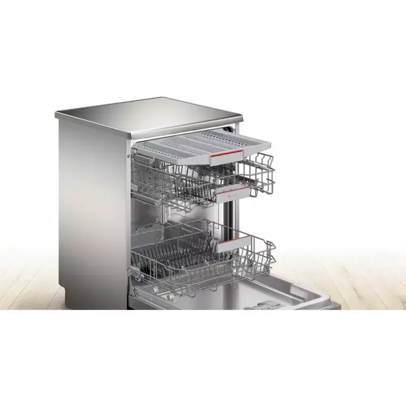 Trauku mazgājamā mašīna Bosch Serie 4 SMS4HVI00E — brīvstāvoša, 60 cm, 14 galda klājumu komplekti, 46 dB, siltummainis, Home Connect