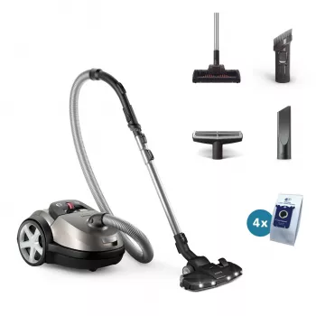 Philips 8000 series XD8152/12 putekļsūcējs 4 L cilindriskais putekļsūcējs sausā tīrīšana 900 W putekļu maiss
