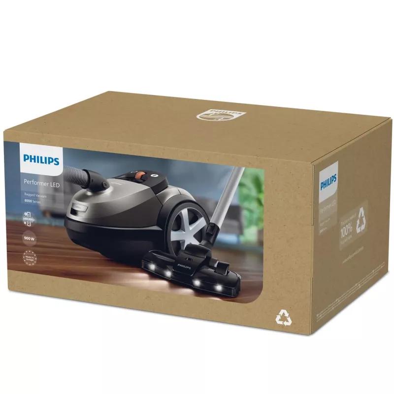 Philips 8000 series XD8152/12 putekļsūcējs 4 L cilindriskais putekļsūcējs sausā tīrīšana 900 W putekļu maiss