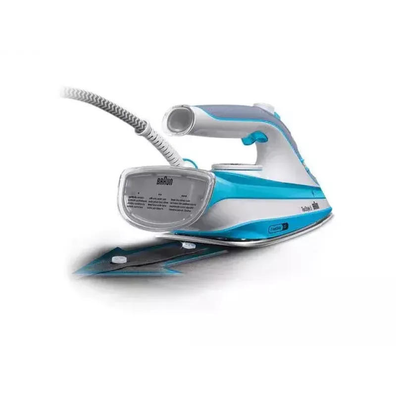 Braun TexStyle 5 SI 5006 BL sausais un tvaika gludeklis Keramikas zole 2600 W zils, pelēks, balts