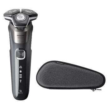 Philips SHAVER Series 5000 S5887/30 vīriešu skūšanās ierīce, rotējošais skuveklis, melna, pelēka