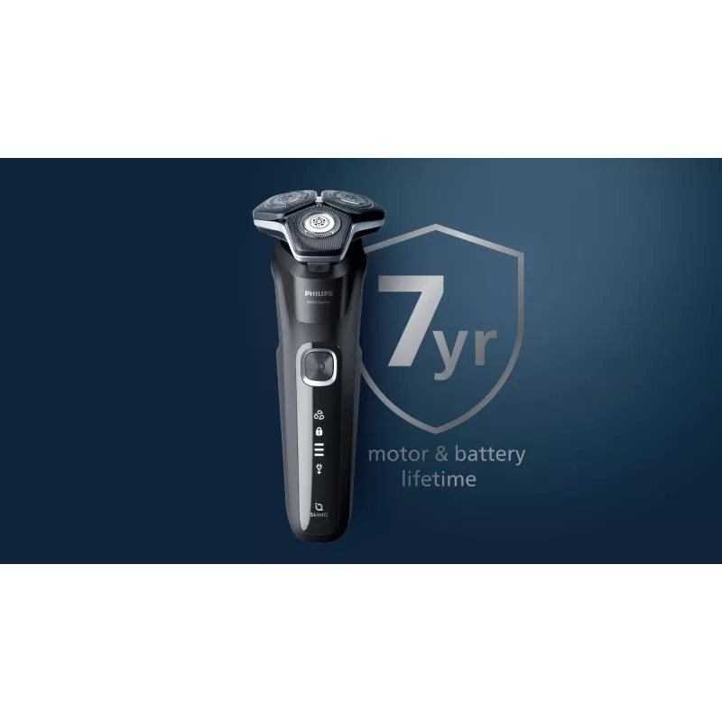 Philips SHAVER Series 5000 S5887/30 vīriešu skūšanās ierīce, rotējošais skuveklis, melna, pelēka