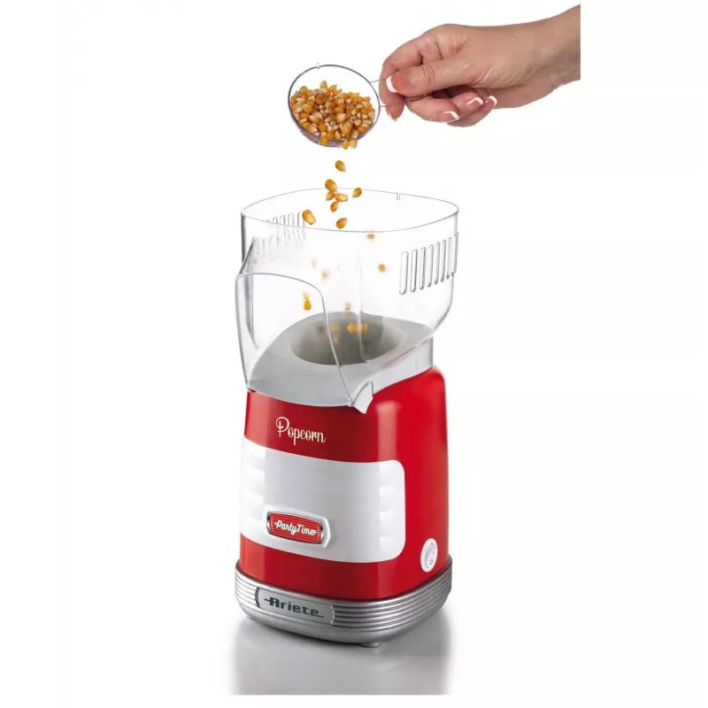 Ariete 2956, Pop Corn Party Time, Popkorna automāts, 60 g kukurūzas popkornam pagatavojas 2 minūtēs ar karstu gaisu, bez taukiem, 1000 W, sarkans
