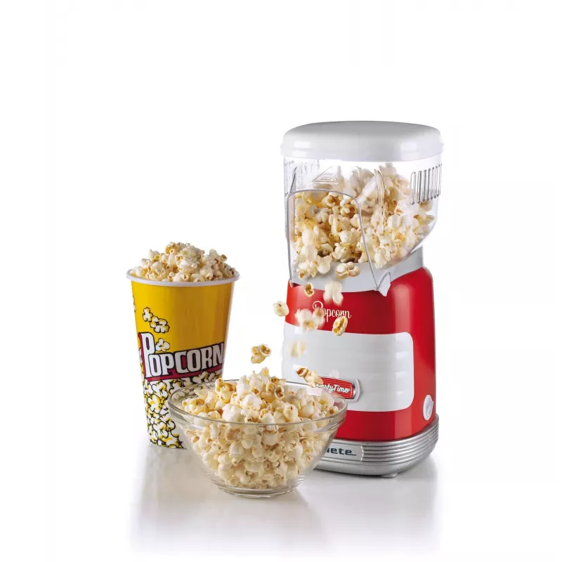 Ariete 2956, Pop Corn Party Time, Popkorna automāts, 60 g kukurūzas popkornam pagatavojas 2 minūtēs ar karstu gaisu, bez taukiem, 1000 W, sarkans