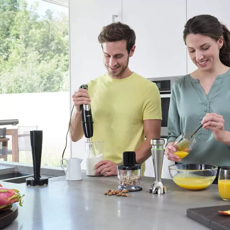 Braun MultiQuick 9 MQ9147X 0.6 L rokas blenderis 1200 W Melns, nerūsējošais tērauds