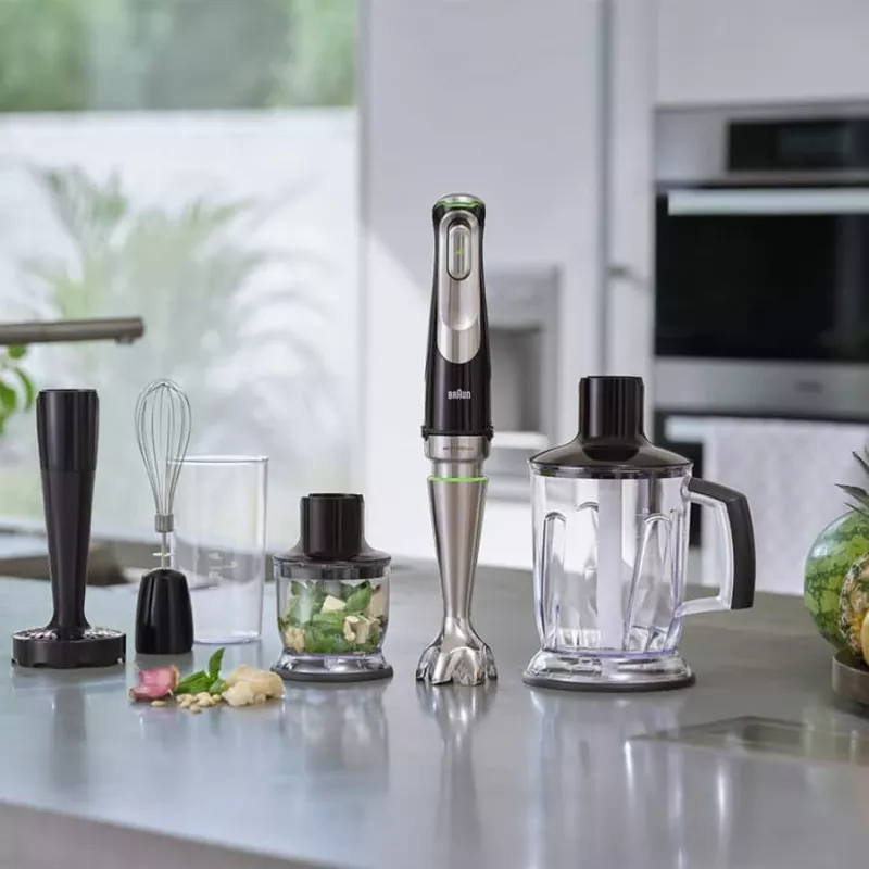 Braun MultiQuick 9 MQ9147X 0.6 L rokas blenderis 1200 W Melns, nerūsējošais tērauds