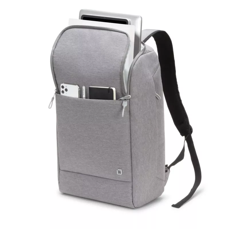 DICOTA Backpack Eco Motion - 13-15,6 collu piezīmjdatora mugursoma - Gaiši pelēka / 600D RPE poliesters