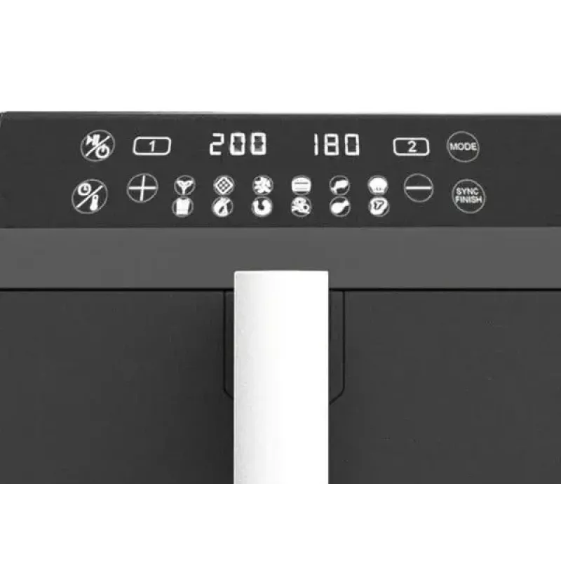 Elektriskā gaisa fritiera Maestro MR-761, 10 L ietilpība, 2400W, 12 programmas, 80–200°C, dubultā konstrukcija, melna