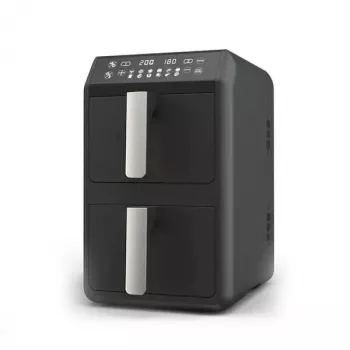 Elektriskā gaisa fritiera Maestro MR-761, 10 L ietilpība, 2400W, 12 programmas, 80–200°C, dubultā konstrukcija, melna