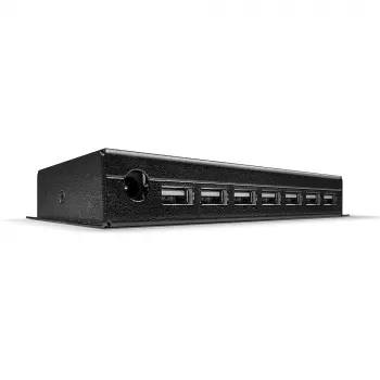 Lindy 7 Port USB 2.0 Metal Hub, USB 2.0 Type-B, USB 2.0, 480 Mbit/s, melns, metāls, 1,8 m