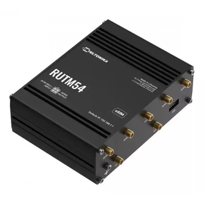Bezvadu maršrutētājs Teltonika RUTM54 Gigabit Ethernet Divjoslu 5G Melns