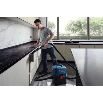 Cilindriskais putekļsūcējs Bosch GAS 15 PS Professional — sausā tīrīšana, 1100 W, 15 L putekļu maiss, 8 L šķidruma tvertne, 270 mbar