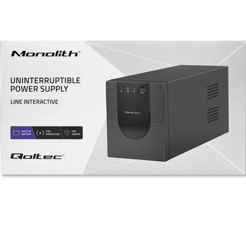 Qoltec UPS 53776 Line-Interactive 1,5 kVA 900 W 4 maiņstrāvas kontaktligzdas
