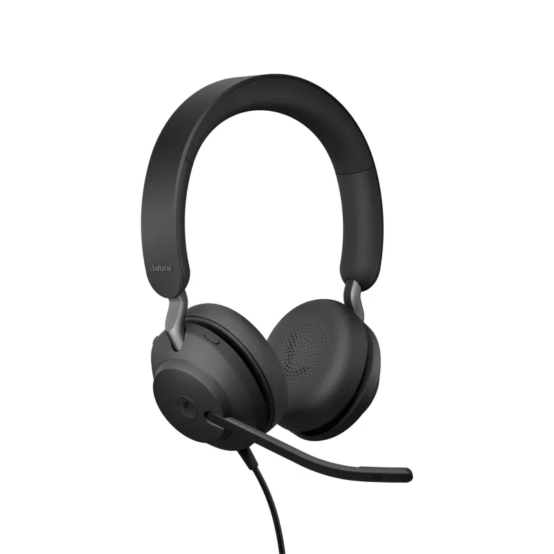 Jabra Evolve2 40 USB-A, MS Teams Stereo, Vadu, Birojs/Zvanu centrs, 20 - 20000 Hz, 188 g, Austiņas, Melna