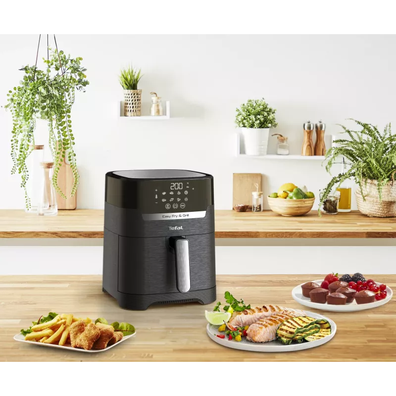 Tefal Easy Fry & Grill EY5058 viena 4,2 L brīvstāvošs 1550 W karstā gaisa fritieris Melna