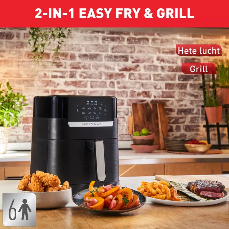 Tefal Easy Fry & Grill EY5058 viena 4,2 L brīvstāvošs 1550 W karstā gaisa fritieris Melna