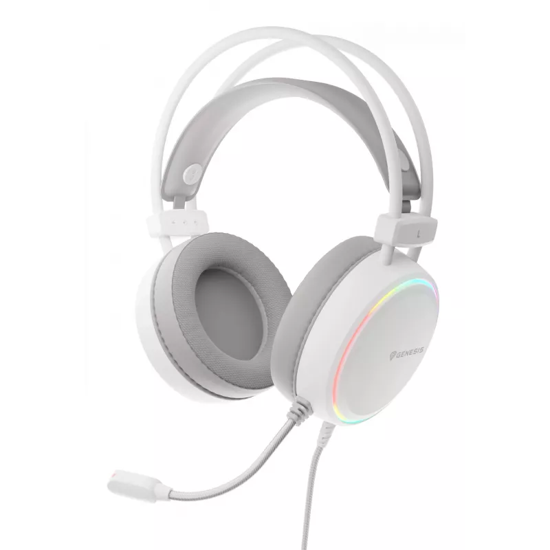 GENESIS NSG-2308 austiņas/austiņu komplekts Vadu Galvas lentes Spēļu USB Type-A Balts