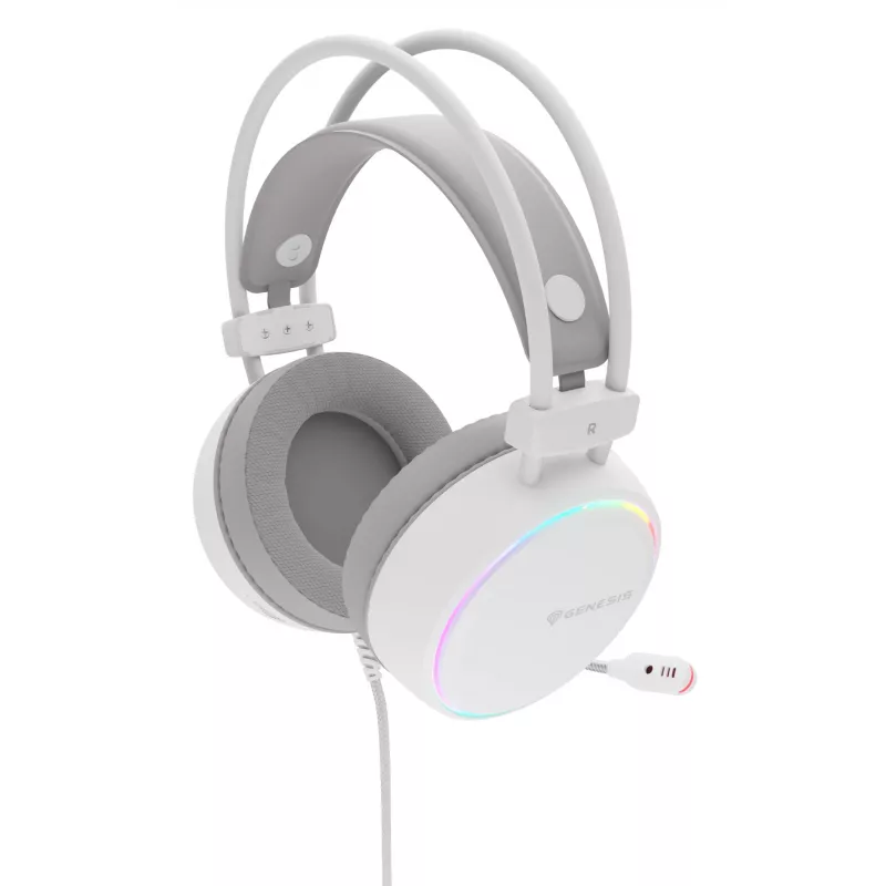 GENESIS NSG-2308 austiņas/austiņu komplekts Vadu Galvas lentes Spēļu USB Type-A Balts