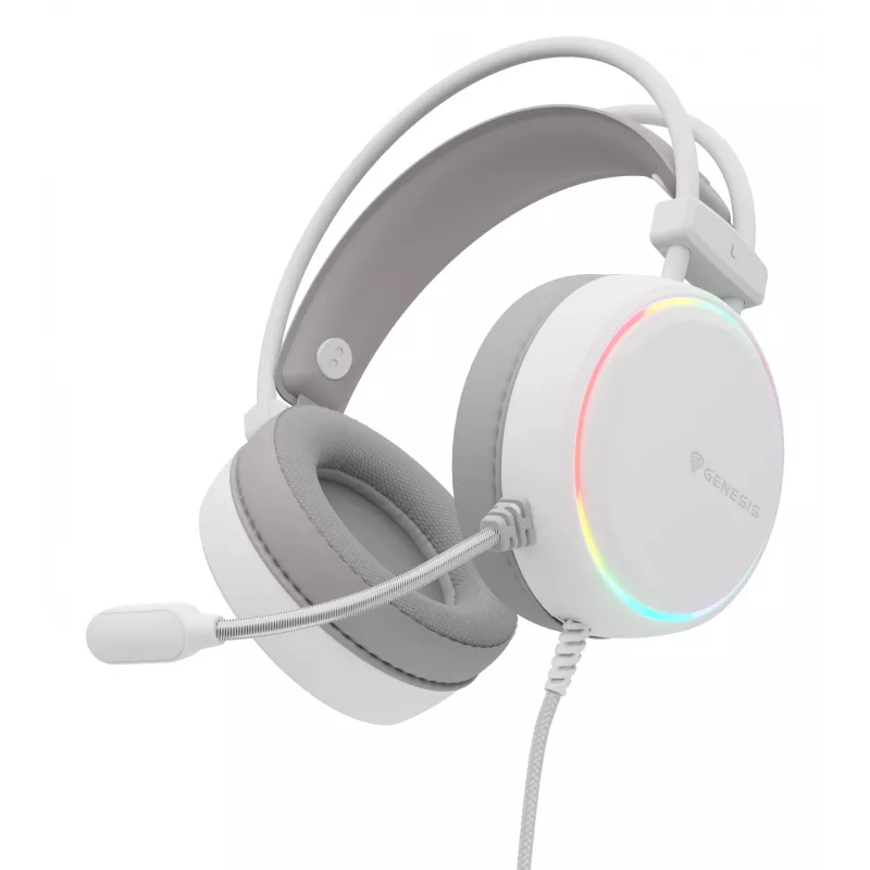 GENESIS NSG-2308 austiņas/austiņu komplekts Vadu Galvas lentes Spēļu USB Type-A Balts