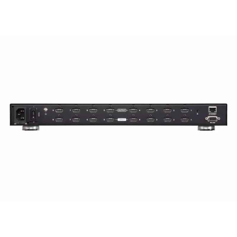 ATEN 8X8 True 4K HDMI Matrix Switch, AV matricas komutators, 18 Gbit/s, 600 MHz, 4096 x 2160 pikseļi, 4096 x 2160, 3840 x 2160, 1920 x 1200, Melns