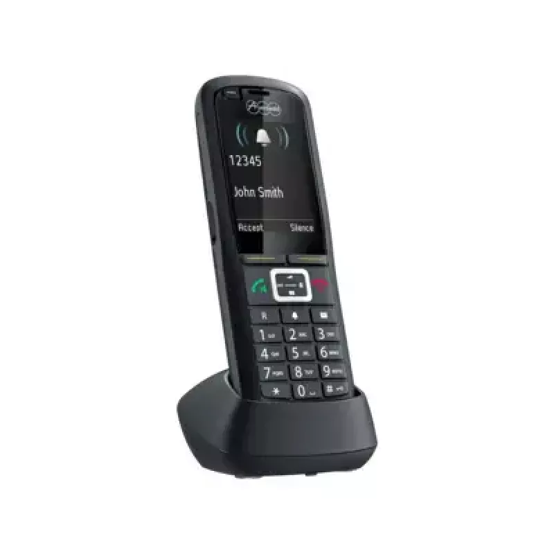 DECT klausule Auerswald COMfortel M-730 — bezvadu galda tālrunis, 2,4 collu displejs, skaļrunis, zvanītāja ID, SMS, melns