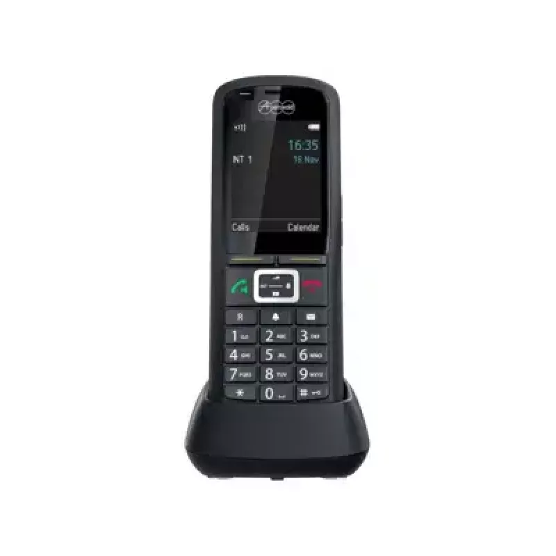 DECT klausule Auerswald COMfortel M-730 — bezvadu galda tālrunis, 2,4 collu displejs, skaļrunis, zvanītāja ID, SMS, melns