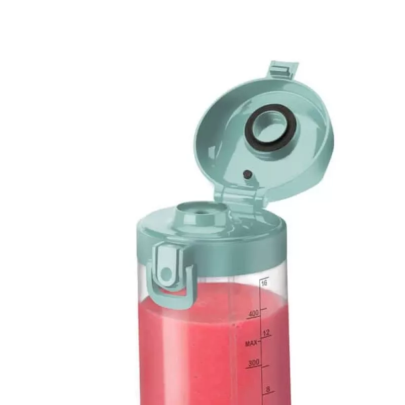 Sporta blenderis NUTRIBULLET Portable 0,475 L zils, darbināms ar baterijām, Tritan bļoda, nerūsējošā tērauda asmeņi