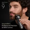 Braun BeardTrimmer 9 BT9560 bārdas trimmeris Baterija 52 2 cm Mitrā un Sausā Melns, Sudrabs