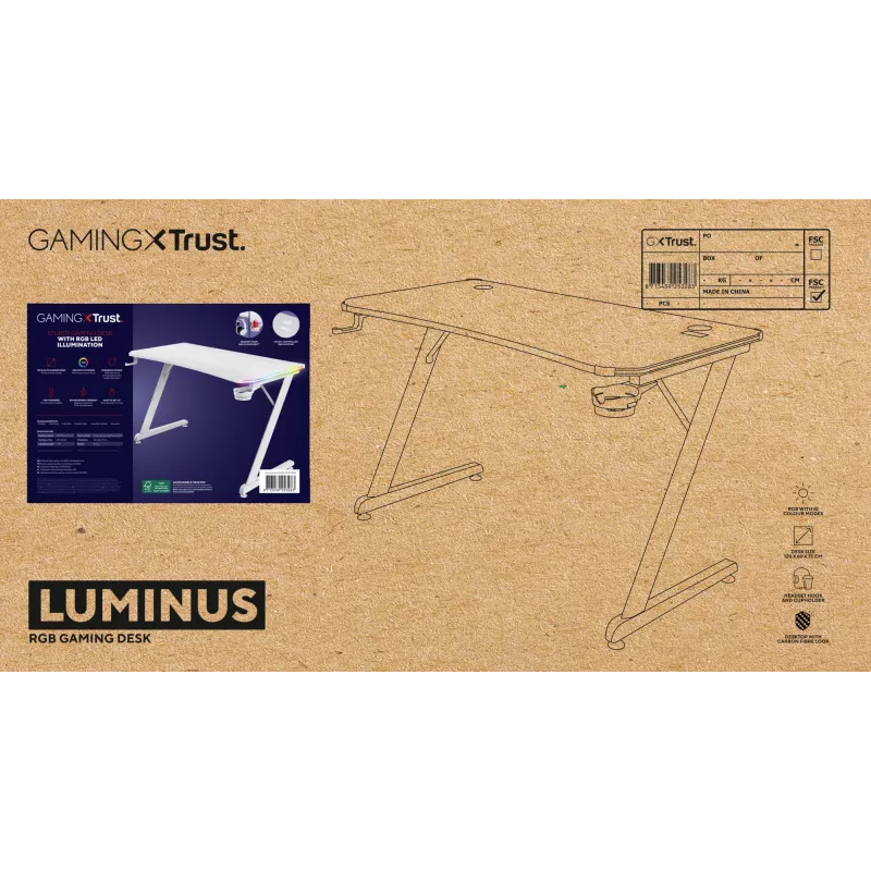 Trust GXT 709W LUMINUS balts