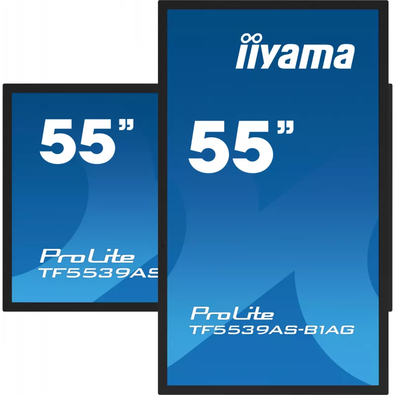 iiyama TF5539AS-B1AG Signāla displejs Kioska dizains 138.7 cm (54.6 collas) LED 435 cd/m² 4K Ultra HD Melns Skārienekrāns Iebūvēts procesors Android 11 24/7