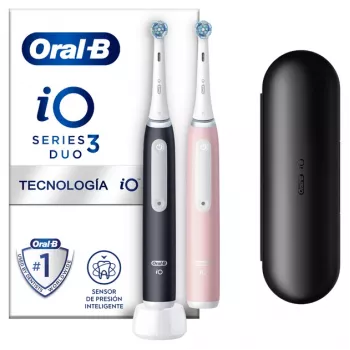Oral-B iO3 Duo pieaugušo vibrējošā zobu birste Melna, Rožu, Balta