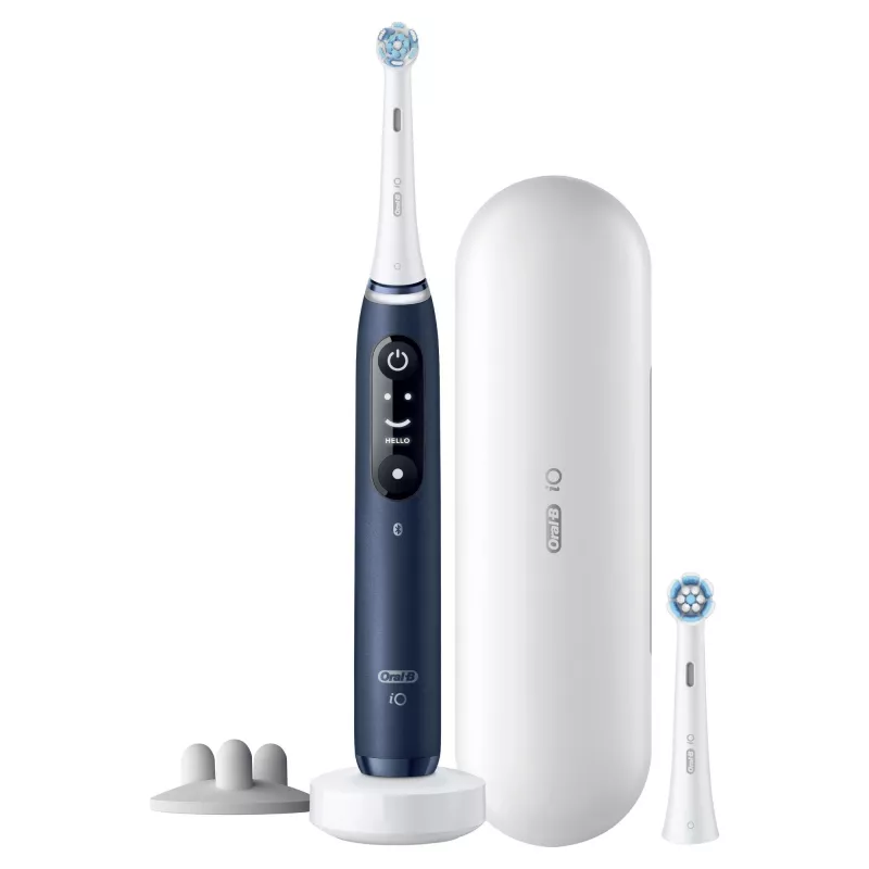 Oral-B iO 7S pieaugušajiem oscilējoša zobu birste zila, balta