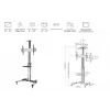 Equip 650602 37-70“ 90° Rotējošs Viena Displeja LFD Grozs, 50 kg, 94 cm (37 collas), 177,8 cm (70 collas), 200 x 200 mm, 600 x 400 mm, -12 - 5°