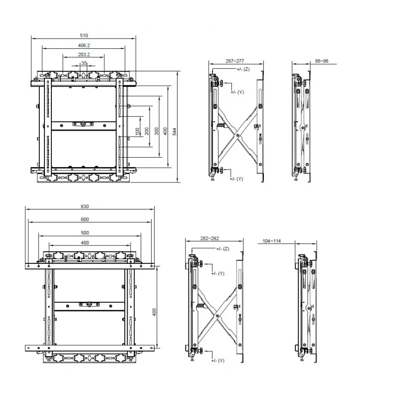 Equip 19 collu-55 collu Push-In Pop-Out TV sienas stiprinājuma kronšteins, 50 kg, 48,3 cm (19 collas), 139,7 cm (55 collas), 100 x 100 mm, 600 x 400 mm, 0 - 10°