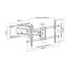 Equip 37 collu - 90 collu noliecams/grozāms TV sienas stiprinājums, 200 x 200 mm, 816 x 410 mm, -15 - 5°, -60 - 60°, tērauds, melns