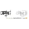 Equip 37 collu - 90 collu noliecams/grozāms TV sienas stiprinājums, 200 x 200 mm, 816 x 410 mm, -15 - 5°, -60 - 60°, tērauds, melns