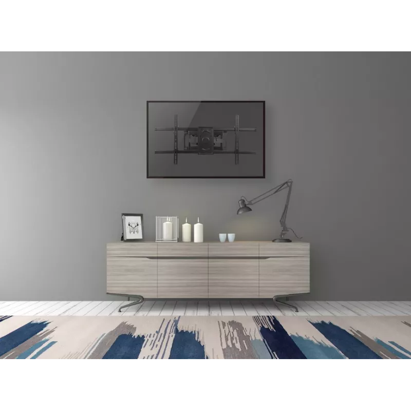 Equip 37 collu - 90 collu noliecams/grozāms TV sienas stiprinājums, 200 x 200 mm, 816 x 410 mm, -15 - 5°, -60 - 60°, tērauds, melns