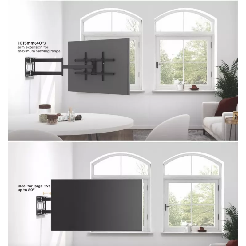 Equip 650327 43 collu-80 collu garās sviras pilnas kustības TV sienas stiprinājuma kronšteins