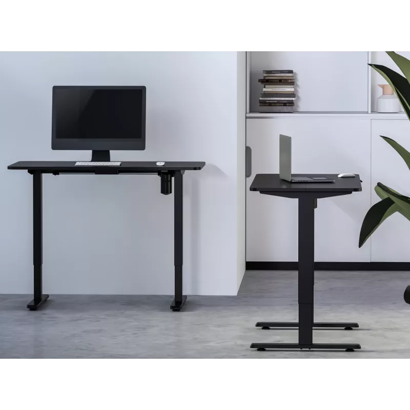 Elektriskais sēdēšanas-stāvēšanas galds Equip 650812, melns, taisnstūrveida, plastmasas