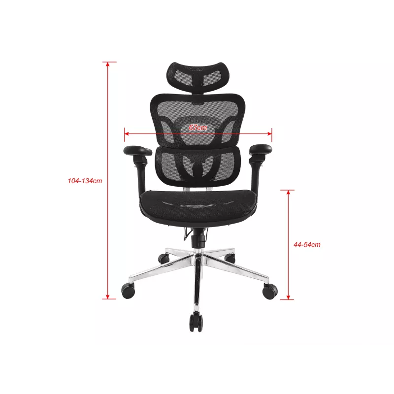 Equip Ergonomic Premium Office Chair with Headrest and Armrests, Melns