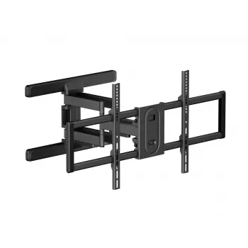 Equip 43 collu–100 collu pilnas kustības TV stiprinājuma kronšteins, 200 x 200 mm, 800 x 400 mm, -10 – 5°, -60 – 60°, plastmasa, nerūsējošais tērauds, melns