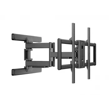 Equip 43 collu–100 collu pilnas kustības TV stiprinājuma kronšteins, 200 x 200 mm, 800 x 400 mm, -10 – 5°, -60 – 60°, plastmasa, nerūsējošais tērauds, melns