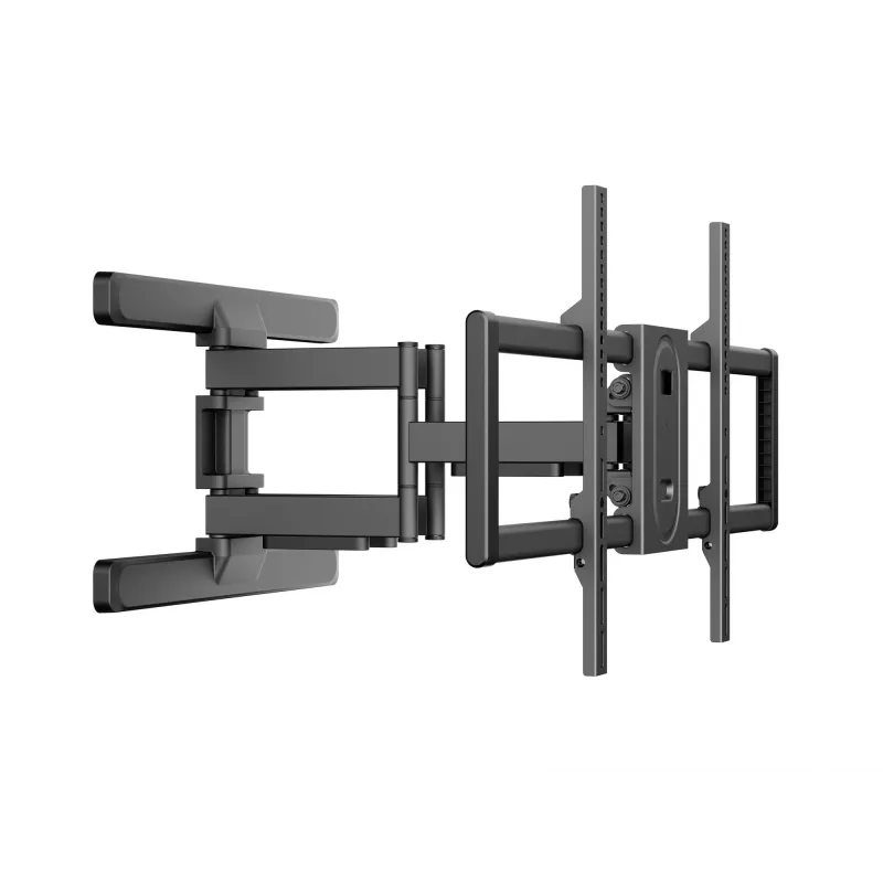 Equip 43 collu–100 collu pilnas kustības TV stiprinājuma kronšteins, 200 x 200 mm, 800 x 400 mm, -10 – 5°, -60 – 60°, plastmasa, nerūsējošais tērauds, melns